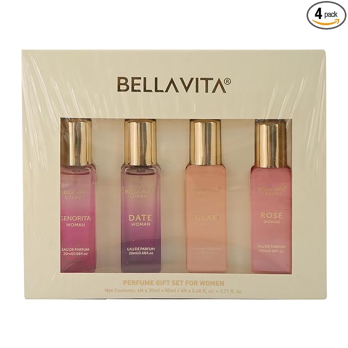 Bella Vita Organic Assorted LUXURY GIFT SET WOMAN 4 X 20ML Woman Perfume 80 ml Bottle